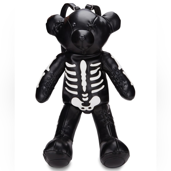 Current Mood Vegan Leather Deady Teddy Backpack Black one size